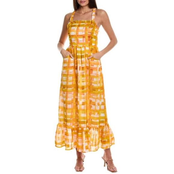 NWT Marie Oliver Prima Linen & Silk-Blend Maxi Dress Sz S - Picture 4 of 11